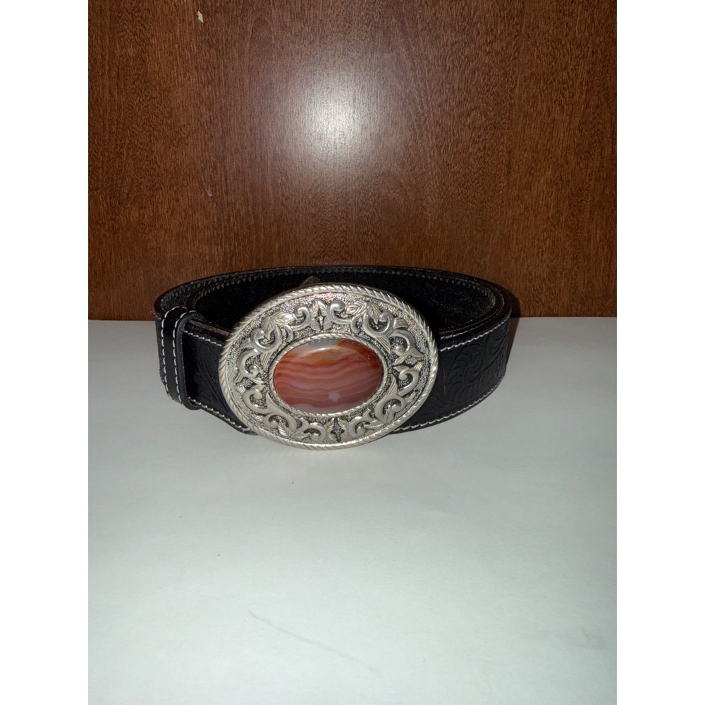 Belts BS118 SZ36 Genuine Full Grain Western Floral Engraved Tooled Leather Belt
